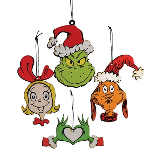 Grinch fashion wood cutout christmas decoration