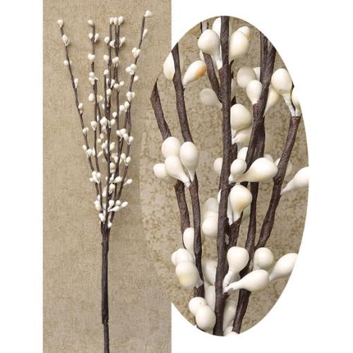 12 Inch Pip Berry Picks set of 3, Ivory Pip Berries, Primitive