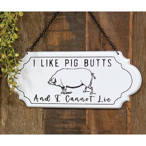 Farmhouse Pig and Market Typography Iron Wall Sign