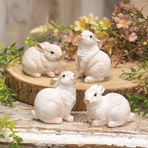 White Resin Bunny 4 Asstd.