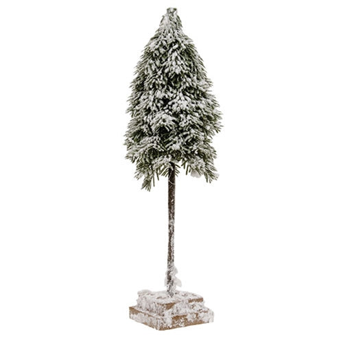 Heavy Snowy Weeping Pine Tree on Base 16"