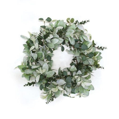 Velvet Lamb's Ear & Eucalyptus Wreath 20"