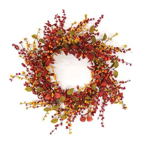 Bountiful Berries & Leaves Wreath 24"