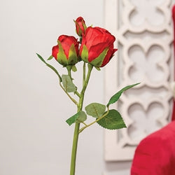 Blooming Red Roses Pick - 17"