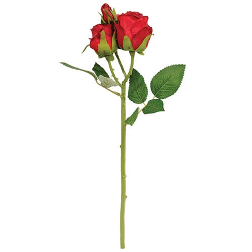 Blooming Red Roses Pick - 17"