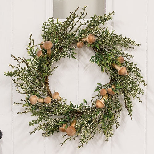 Mossy Sprouting Mushroom Wreath - 24"