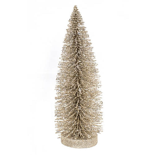 Silver Sparkle Bottle Brush Tree 12"