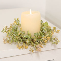 Golden Harvest Leaves Candle Ring 3.5"