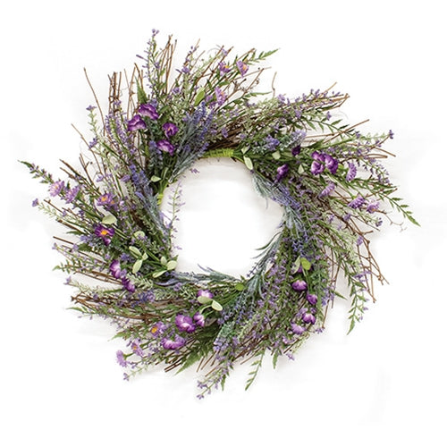 Lilac & Lavender Blossoms Twig Wreath