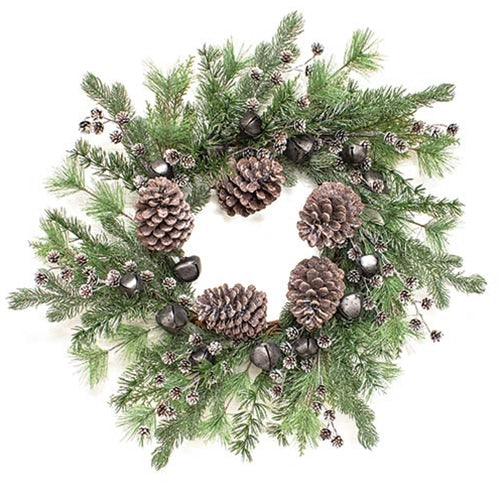 Frosty Cheer Pine Wreath 24"