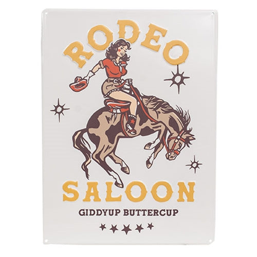 Rodeo Saloon Vintage Metal Sign 14.5"x20"