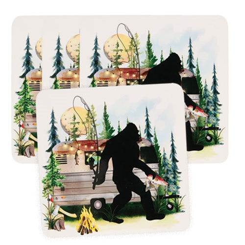 4/Set - Bigfoot Fishing Coasters