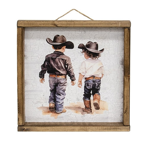 Kid Cowboy & Cowgirl Framed Print - 12"