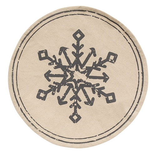 Snowflake Gray Round Mat