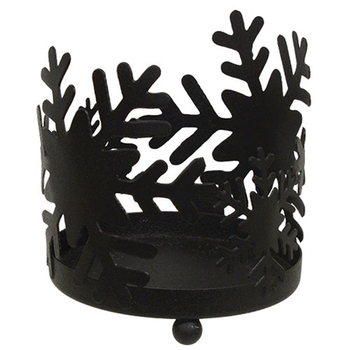 Black Metal Snowflake Pillar Holder