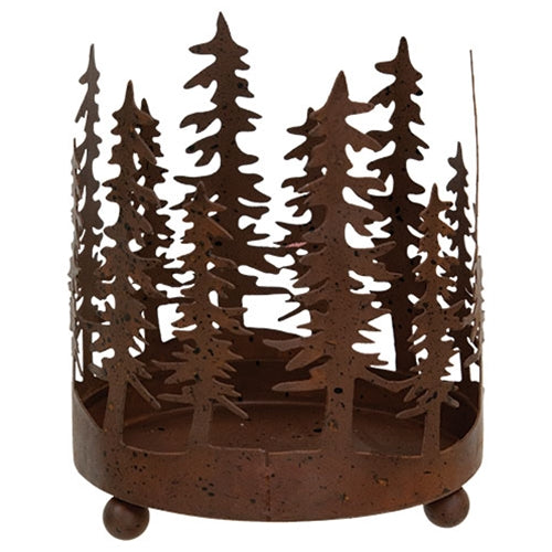 Rusty Winter Forest Pillar Holder