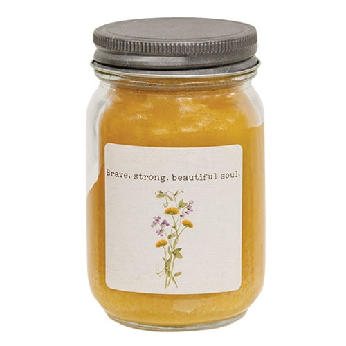 Brave Strong Beautiful Soul Dandelion & Sweet Grass Pint Jar Candle