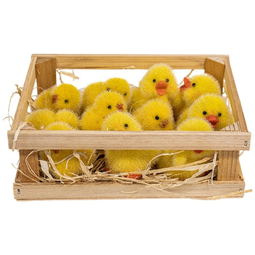 Flocked Resin Baby Duck or Chick 2 Asstd.