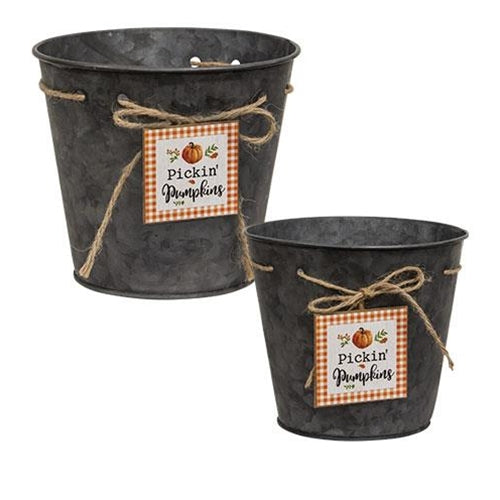 2/Set Pickin' Pumpkins Ornament Buckets