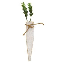 White or Orange Large Rustic Wood Carrot 2 Asstd.