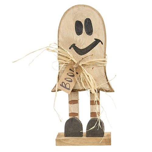 Rustic Wood Skinny Leg Baby Ghost on Base