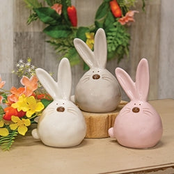 Ceramic Chubby Bunny Head Sitter 3 Asstd.