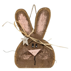 Rustic Wood Hanging Bunny Head - 12"H - 2 Asstd.