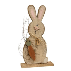 Rustic Wood Garden Friends Bunny on Base - 25"H - 2 Asstd.