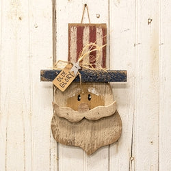 Rustic Wood Olde Glory Hanging Uncle Sam - 18"H