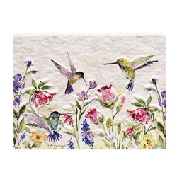 Hummingbird Floral Textured Block - 2 Asstd.