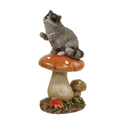 Resin Mushroom Perched Woodland Friend Figurine 4 Asstd.