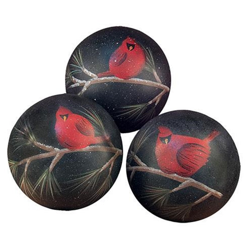 Cardinals Decorative Balls - 4" - 3 Asst