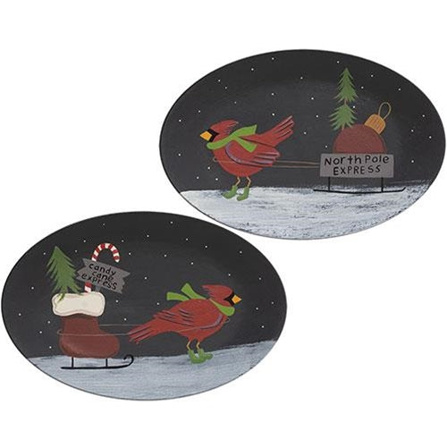 North Pole Express Cardinal Oval Plate 2 Asstd.