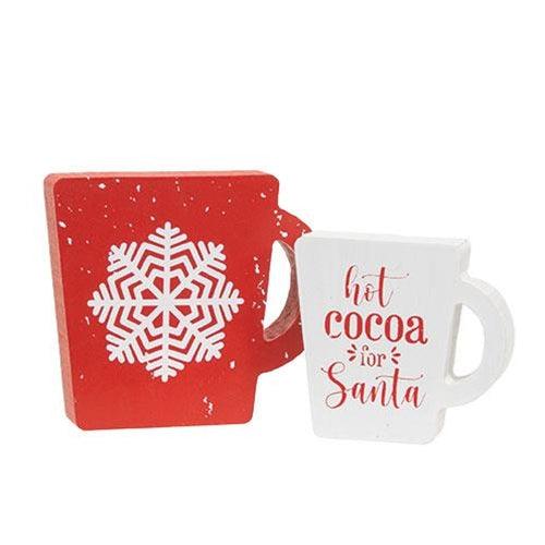 2/Set Hot Cocoa For Santa Chunky Cup Sitters