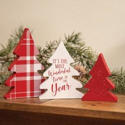 3/Set Most Wonderful Time Christmas Tree Sitters
