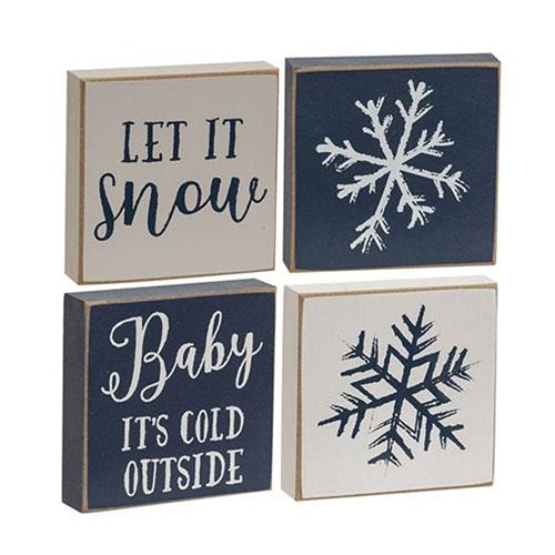 Let It Snow/Snowflake Square Block 4 Asstd.