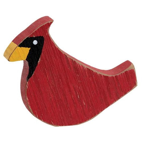 Distressed Wooden Cardinal Sitter