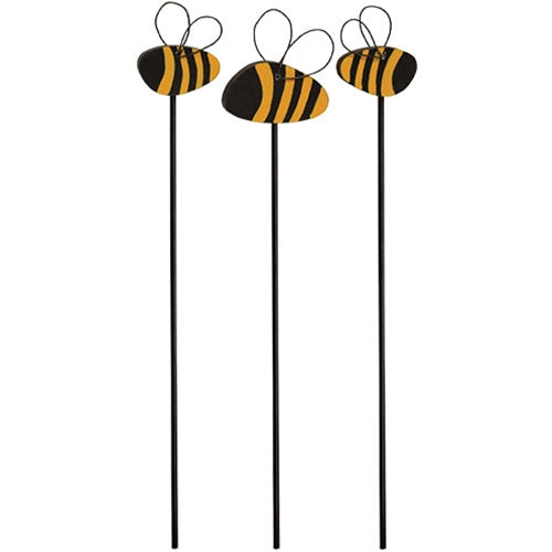 3/Set Wooden Bumblebee Plant Pokes