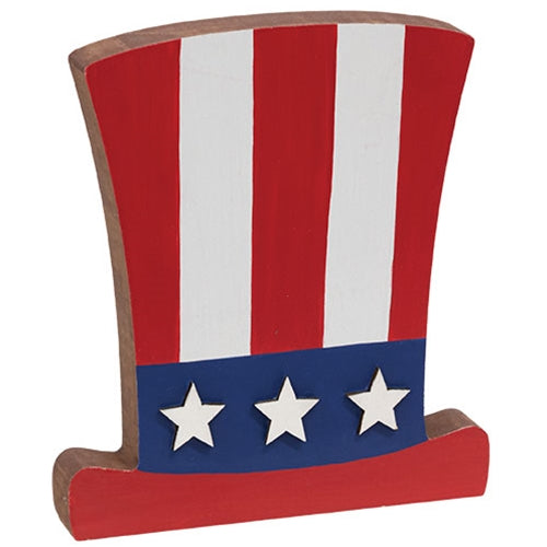 Wooden Uncle Sam Hat Block Sitter