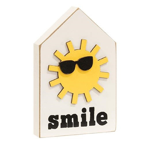 Smile Sunshine w/Sunglasses Block Sitter