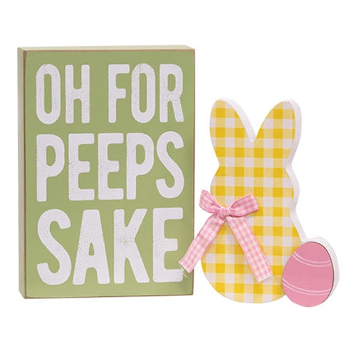 2/Set For Peeps Sake Box Sign & Chunky Bunny Sitter