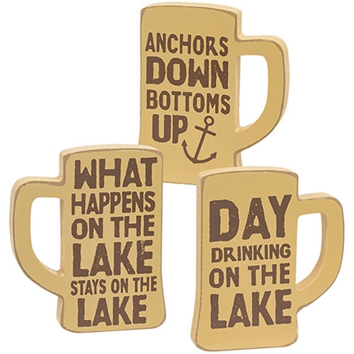 Drinking on the Lake Chunky Mug Sitter 3 Asstd.