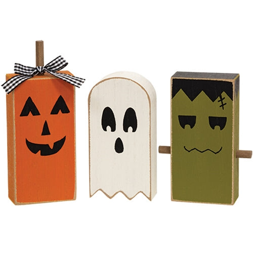 3/Set Chunky Wooden Halloween Friend Sitters