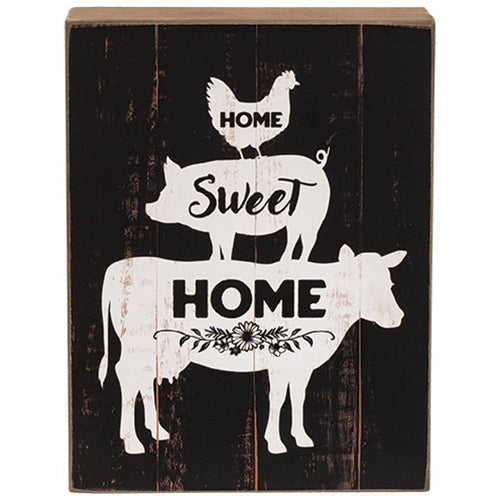 Home Sweet Home Farm Animal Stack Box Sign