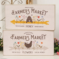 Farmers Market Rectangle Box Sign - 2 Asstd.