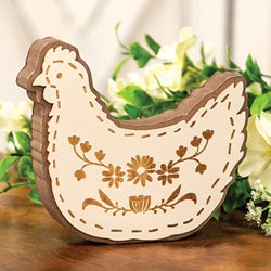 Laser Cut Layered Wooden Chicken Sitter