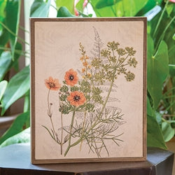 Coral Anemone & Dill Botanical Box Sign