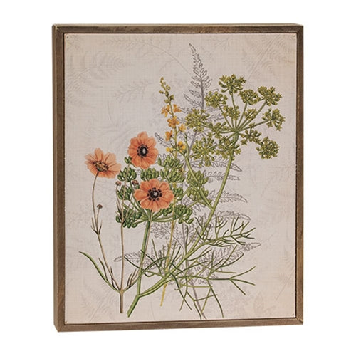 Coral Anemone & Dill Botanical Box Sign