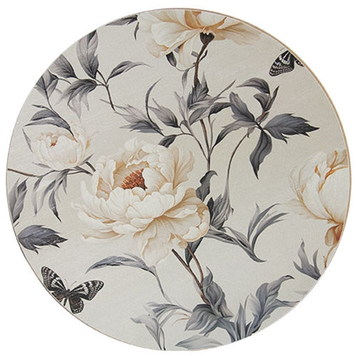 Vintage White Peony Round Riser