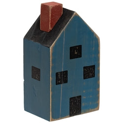 Primitive Blue Wood House Block